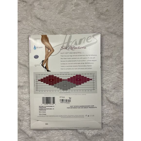 Hanes Silk Reflections Silky Sheer Pantyhose Style 716 Sz EF Barely‎ There Color - Picture 2 of 2